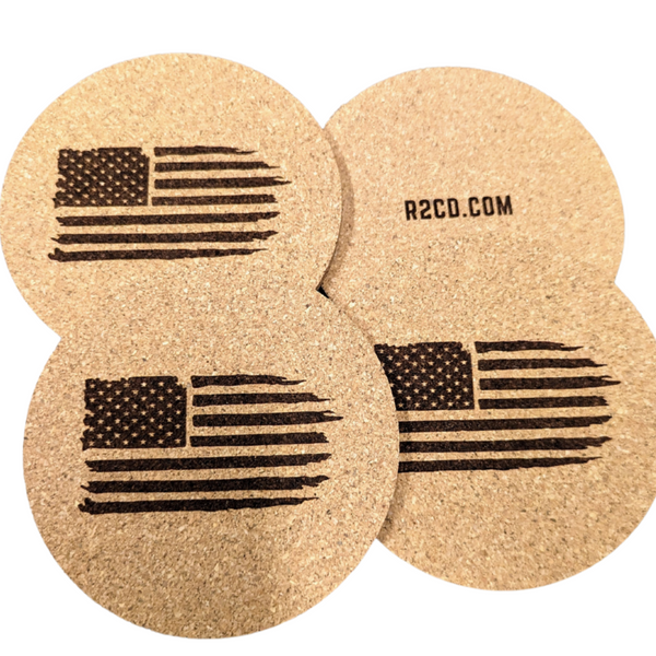 USA Flag Cork Coasters