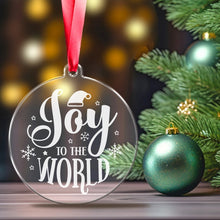 Joy to the World Acrylic Engraved Christmas Ornament