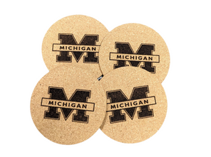 Michigan Wolverines Cork Coaster Set