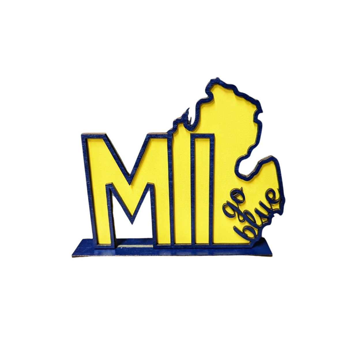 Michigan Go Blue Mini Shelf Sign