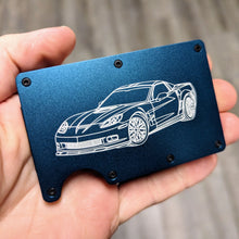 Corvette Engraved Slim Wallet - Metal - RFID Blocking