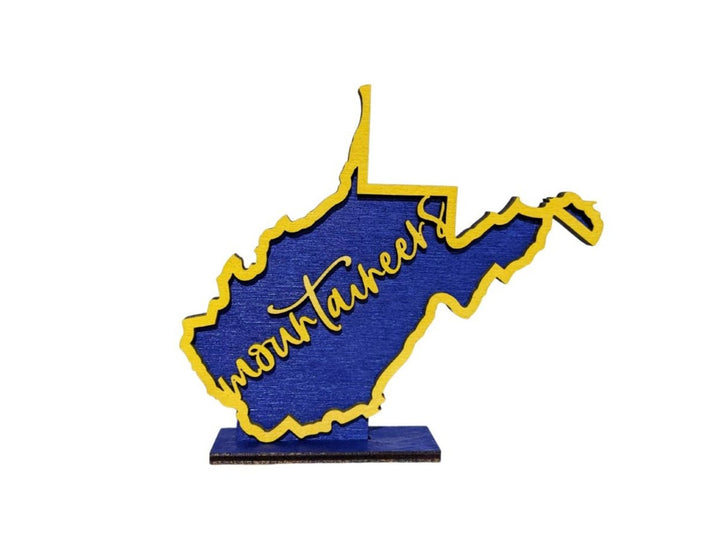 West Virginia Mountaineers Mini Shelf Sign - R2 Creative Designs
