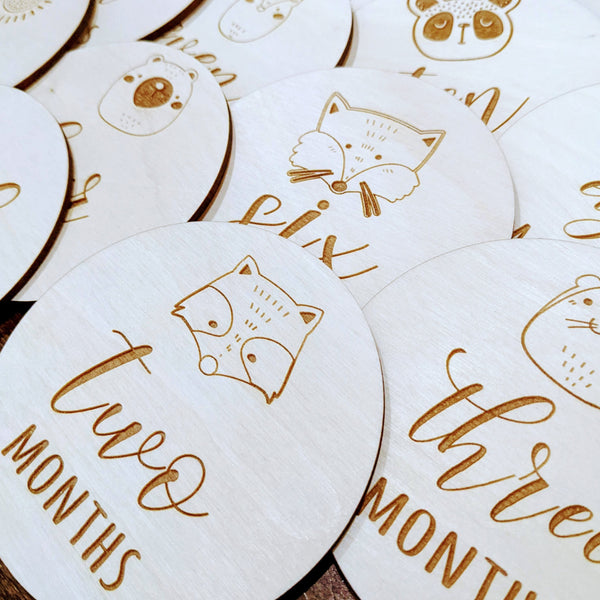 Animal/Woodland Baby Monthly Milestone Rounds - R2 Creative Designs