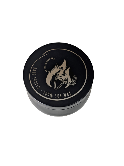 Black Tin Soy Candle Jar With Lid - 4 ounces - R2 Creative Designs