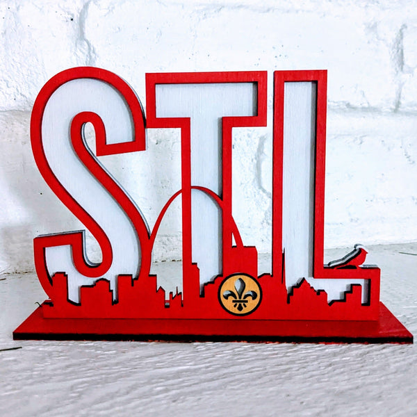 St. Louis Skyline "STL" Shelf Sign - R2 Creative Designs